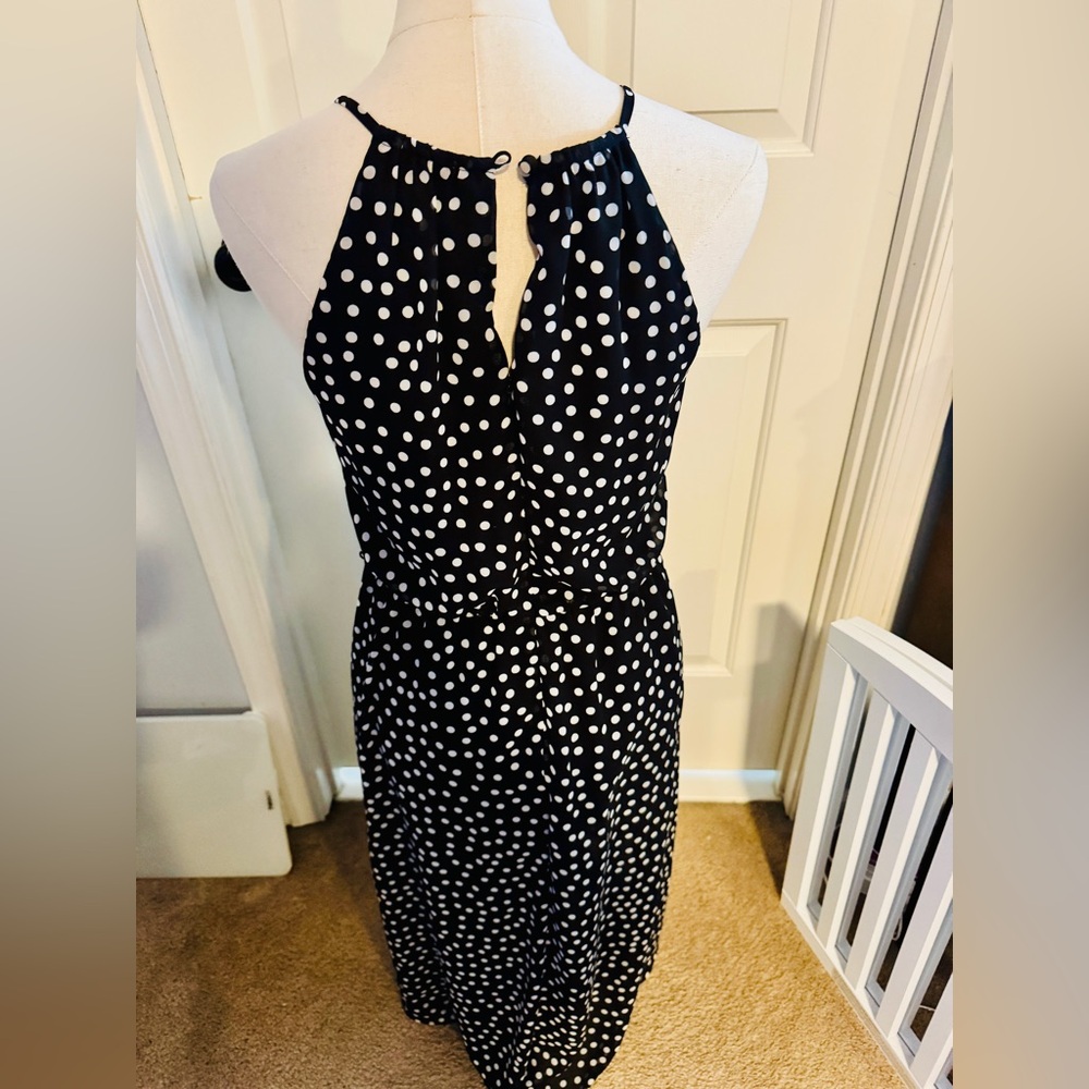 White House Black Market high-low polka dot dress 6
